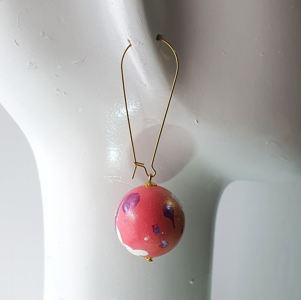 Vintage 80's Pink Drop Acrylic Abstract Earings